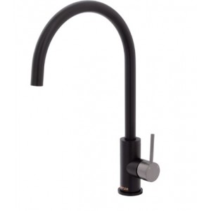 Kaya Sink Mixer, Matte Black With Gun Metal Handle